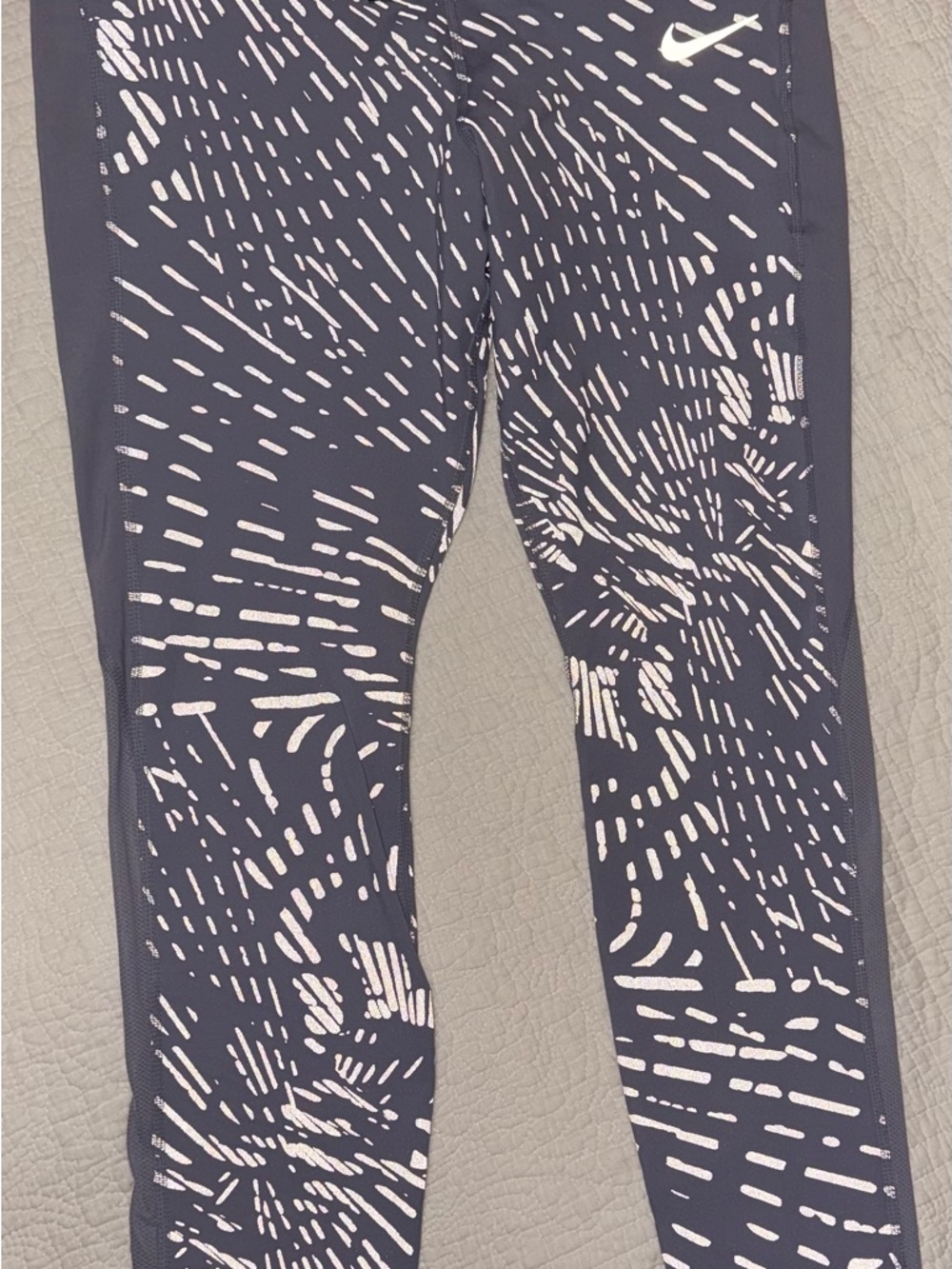 Nike Slate Blue & White Printed Running Leggings - Picture 4 of 5